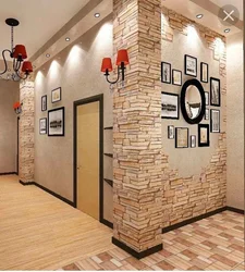 Brick Wall In The Interior Of The Hallway With Your Own