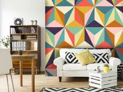 Geometry On The Walls In The Living Room Interior
