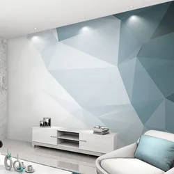 Geometry on the walls in the living room interior