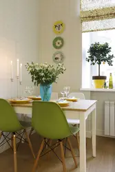 Dark green chairs for the kitchen in the interior