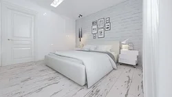 Gray Laminate On The Wall In The Bedroom Interior