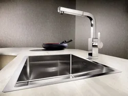 Stainless steel sink for kitchen interior