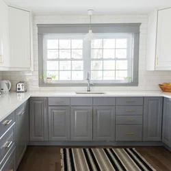Gray kitchen window design