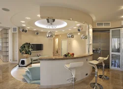 Round kitchen living room design