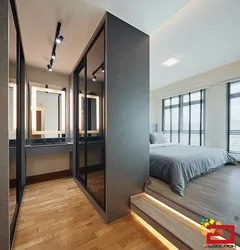 Bedroom design behind glass