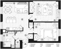 Living room kitchen design drawings
