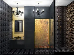 Bathroom design gold black