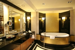 Bathroom design gold black