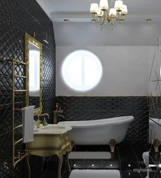 Bathroom design gold black