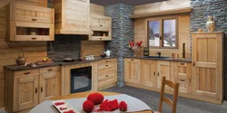 Wooden Kitchen Design Wallpaper