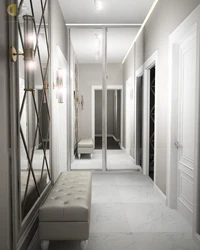 Narrow hallway design gray