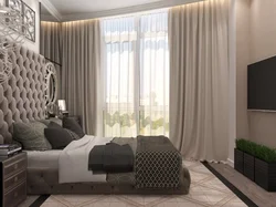 Beige black bedroom design