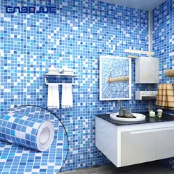 Bathroom design with self-adhesive film