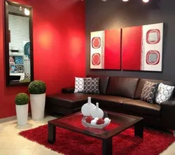 Black and red living room design