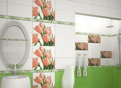 Bathroom tile design tulips