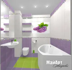 Дизайн ванной плитка тюльпаны
