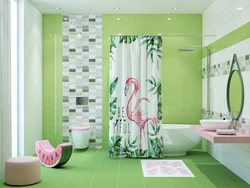 Bathroom tile design tulips