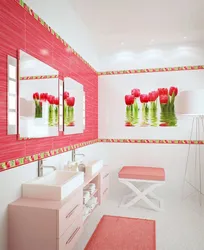 Bathroom tile design tulips