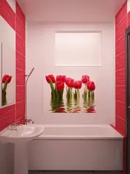 Bathroom tile design tulips