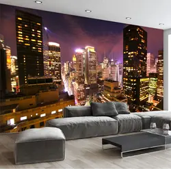 Bedroom design night city