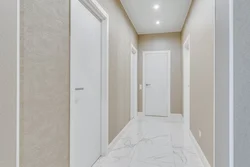 Hallway design white marble