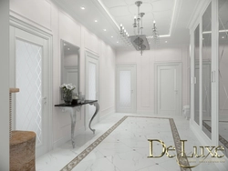 Hallway design white marble