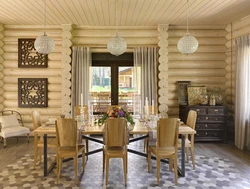 Kitchen living room design log house