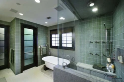 Glass bathroom door design