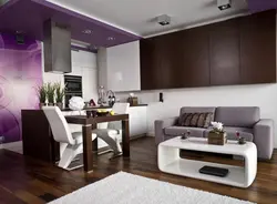 Дызайн Карычневай Кухні З Канапай