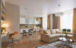 Living room design 42 with kitchen