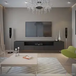 Ağ Televizor Ilə Qonaq Otağı Dizaynı