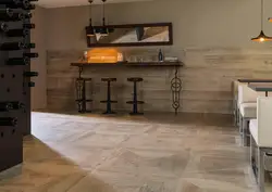 Wood-look porcelain tiles for the kitchen floor photo