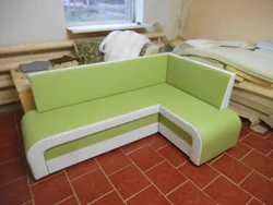 Corner sofa for the kitchen with a sleeping place photo