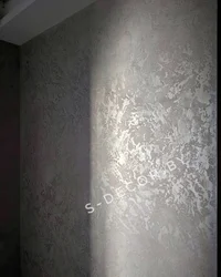 World map decorative plaster in the hallway interior