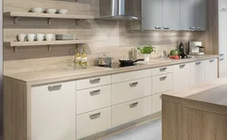 Kitchen beige wood-look countertop photo