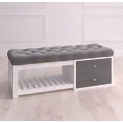 Ottoman for hallway with shoe box photo