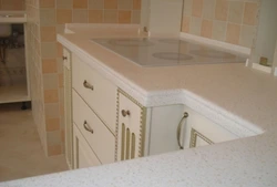 Photo of countertops made of artificial stone for the kitchen inexpensively