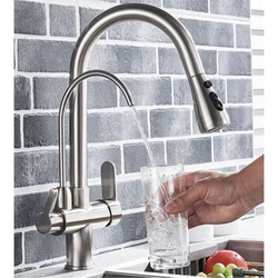 Kitchen taps with water filter photo