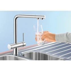 Kitchen taps with water filter photo