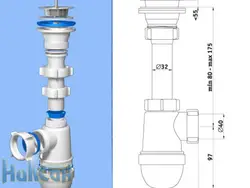 Siphon Device For A Kitchen Sink, Sectional Photo