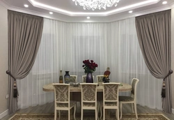 Beautiful curtains for the living room in the style of modern photo classic