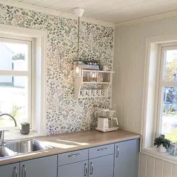 Wallpaper for the kitchen in small flowers photo