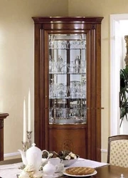 Corner cabinets in the living room for dishes modern photos