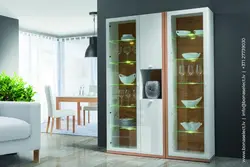 Corner cabinets in the living room for dishes modern photos