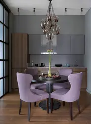 Lilac chairs in the kitchen interior