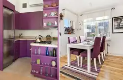 Lilac chairs in the kitchen interior