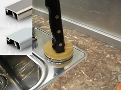 Metal plinth for kitchen countertops photo