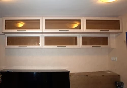 Kitchen wall cabinets with glass photo