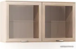 Şüşə fotoşəkili olan mətbəx divar şkafları