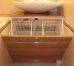 Bathroom design with laundry basket